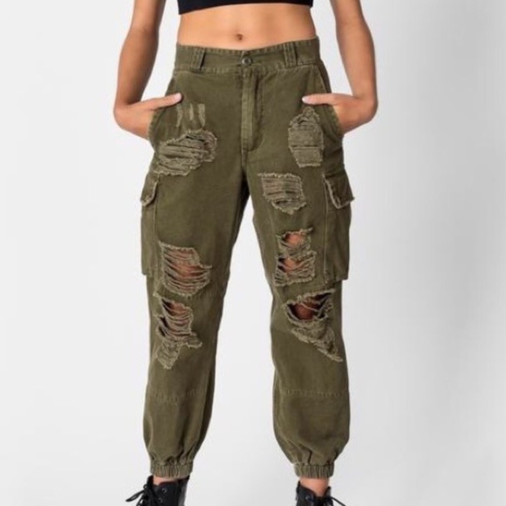 Lf/Carmar Army Green Cargo Pants Gem